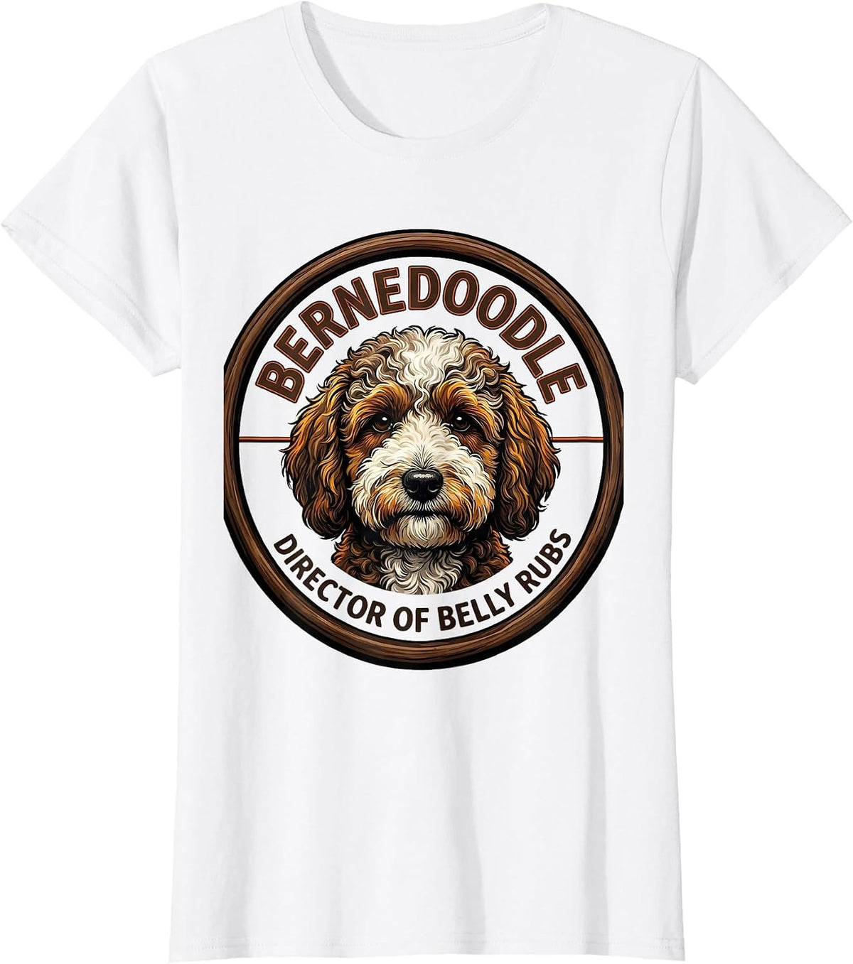 Bernedoodle Director of Belly Rubs Funny Dog Mom Dad Breed T-Shirt - White