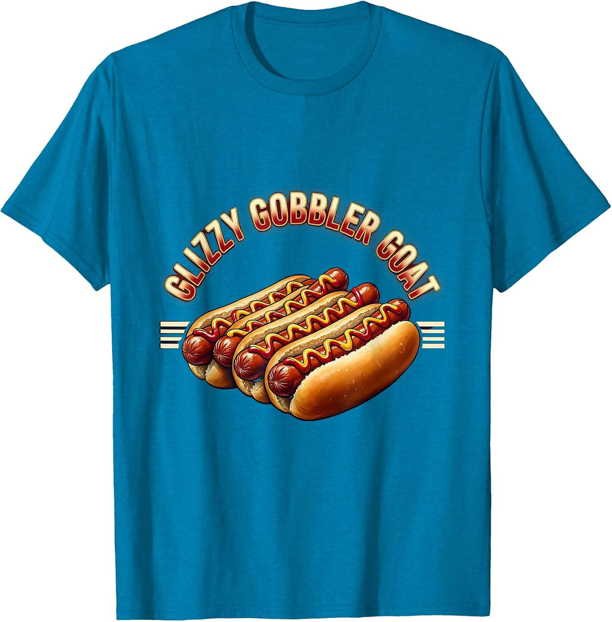 Glizzy Gobbler GOAT Funny Hot Dog Meme Humor Food Lover T-Shirt - Sapphire Blue