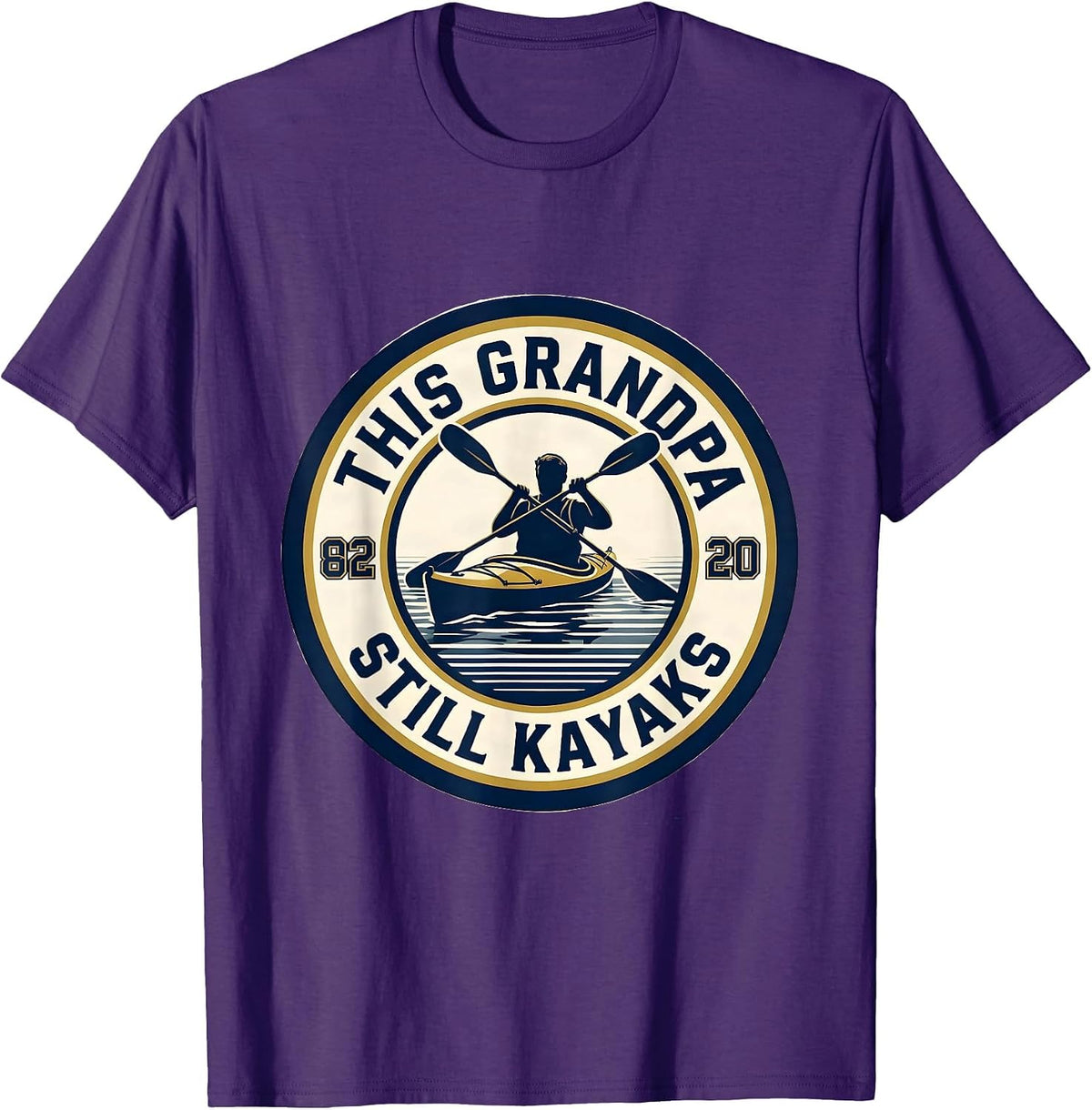 This Grandpa Still Kayaks Funny Kayak Grandpa Kayaker Gift T-Shirt - Purple
