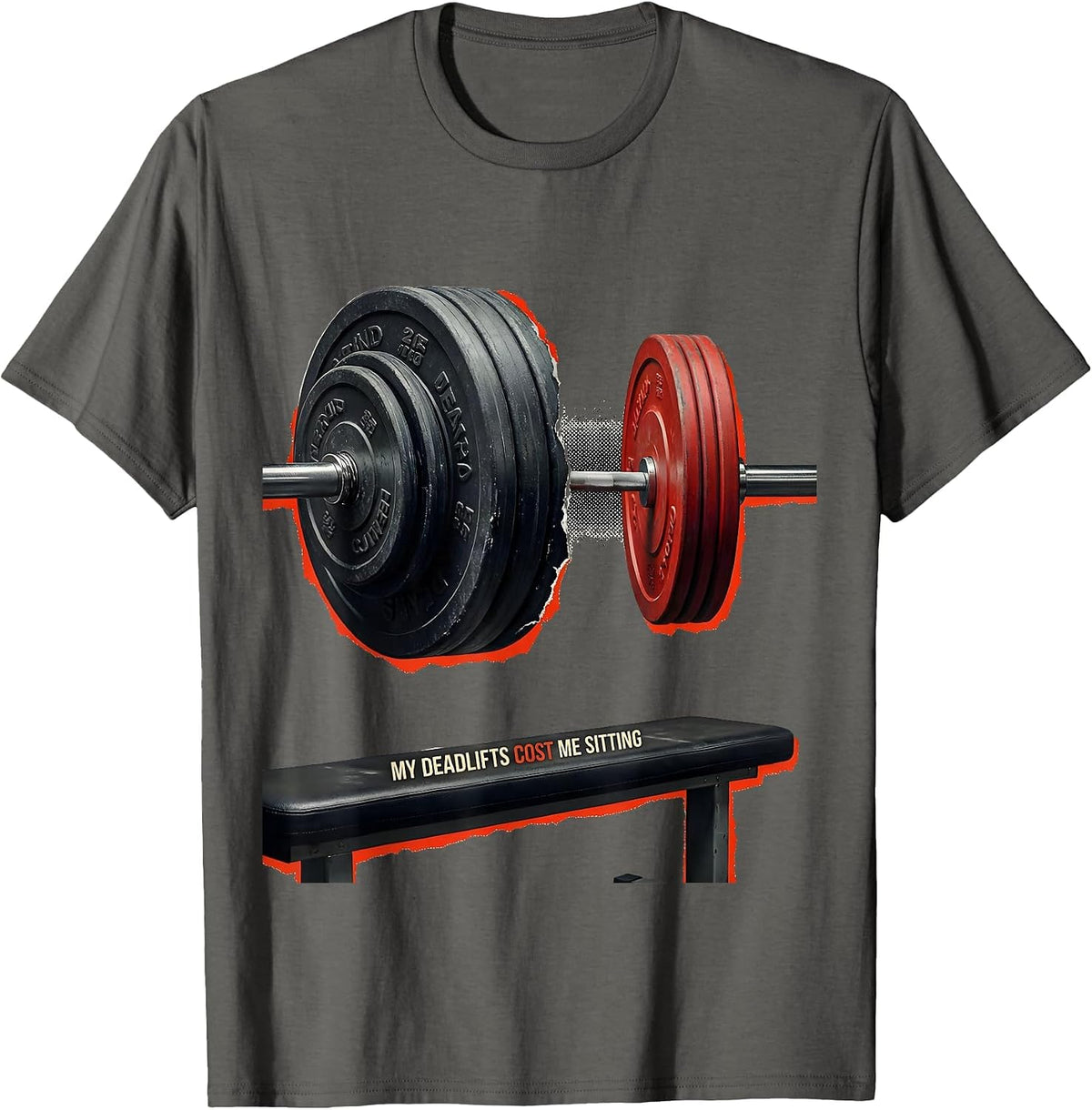My Deadlifts Cost Me Sitting Funny Gym Workout Weightlifting T-Shirt - Asphalt Grey