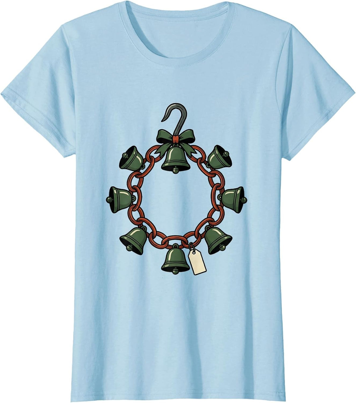 Harness-Bell Wreath Editorial Conceptual Deer Hunter T-Shirt - Baby Blue