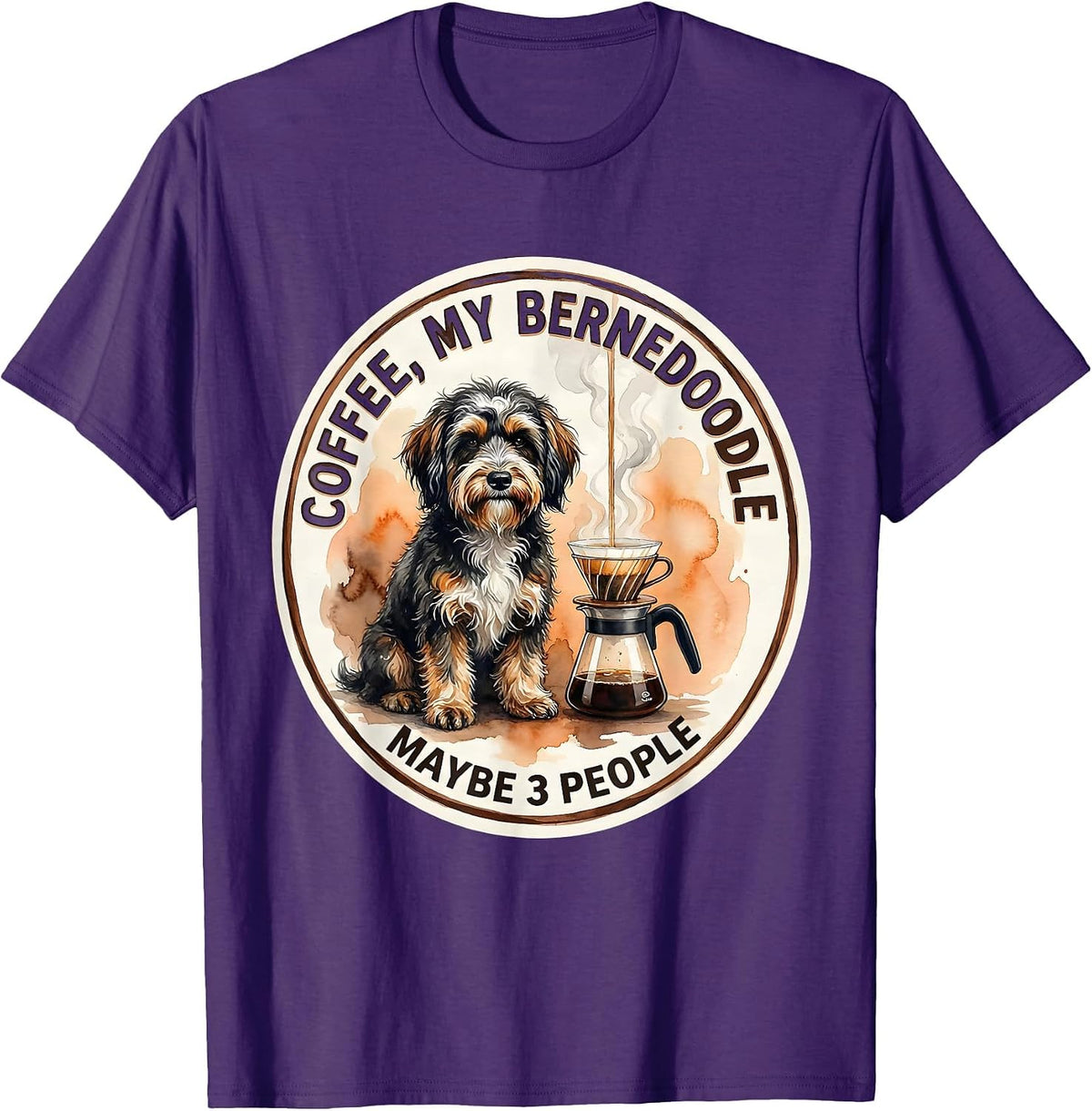 Men's Coffee My Bernedoodle Maybe 3 People Funny Dog Owner Coffee T-Shirt - Purple