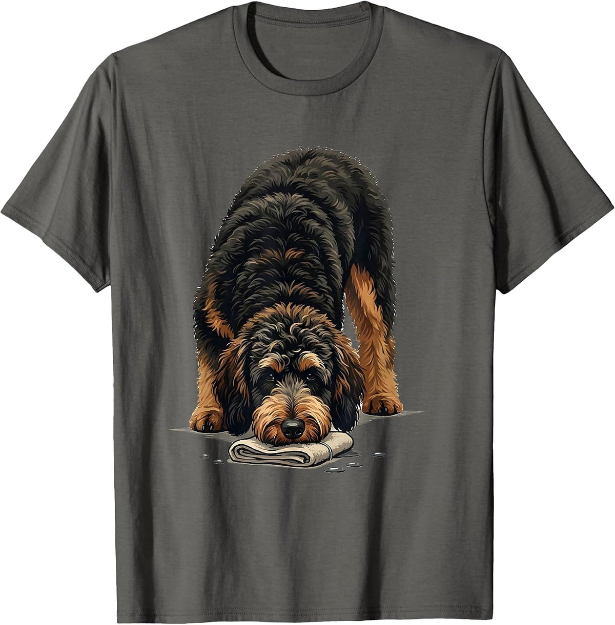 Men's Bernedoodle Jowls Humor Bernese Mountain Dog Owner T-Shirt - Asphalt Grey