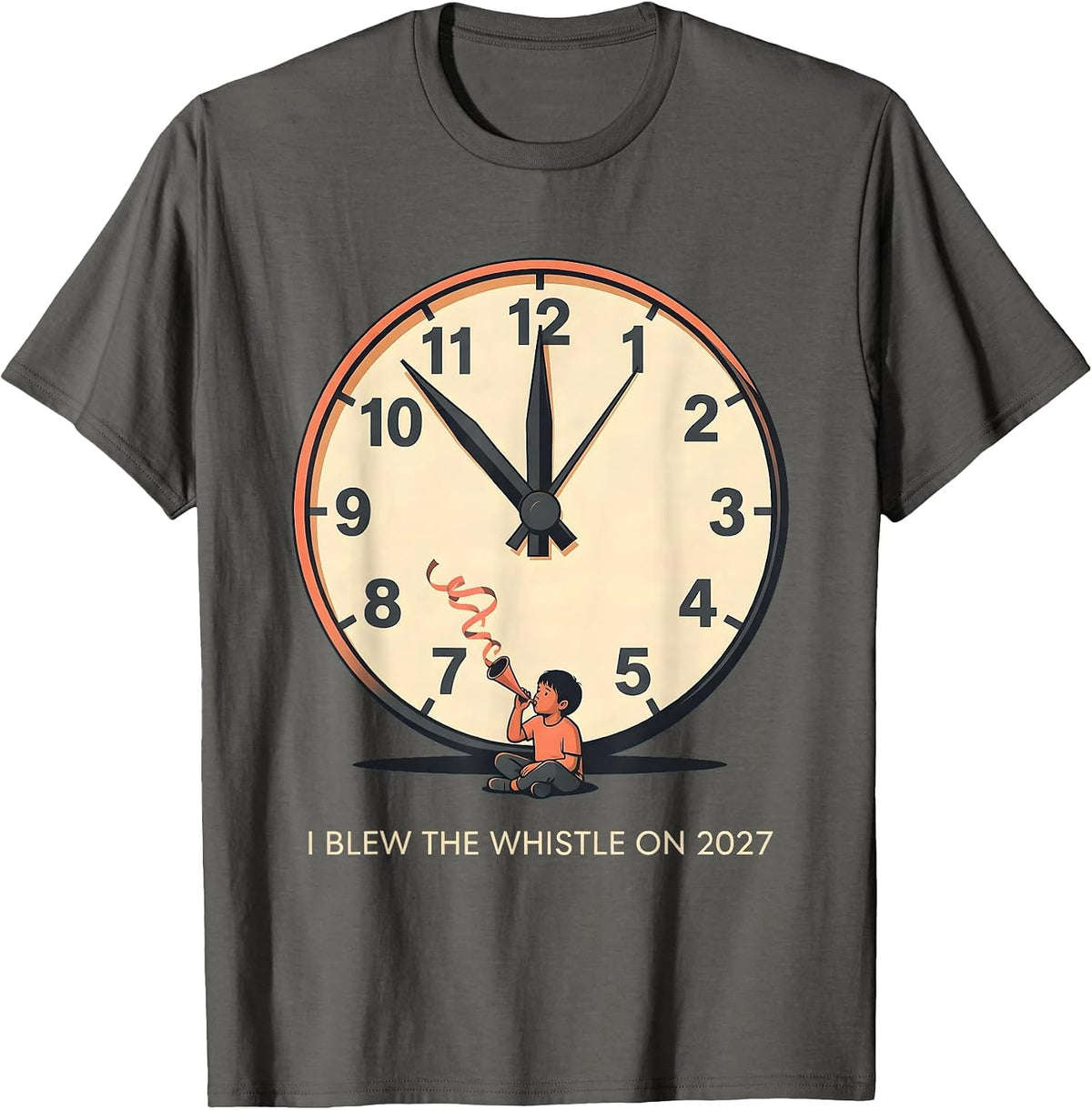 I Blew The Whistle On 2027 Funny Family Matching New Years T-Shirt - Asphalt Grey