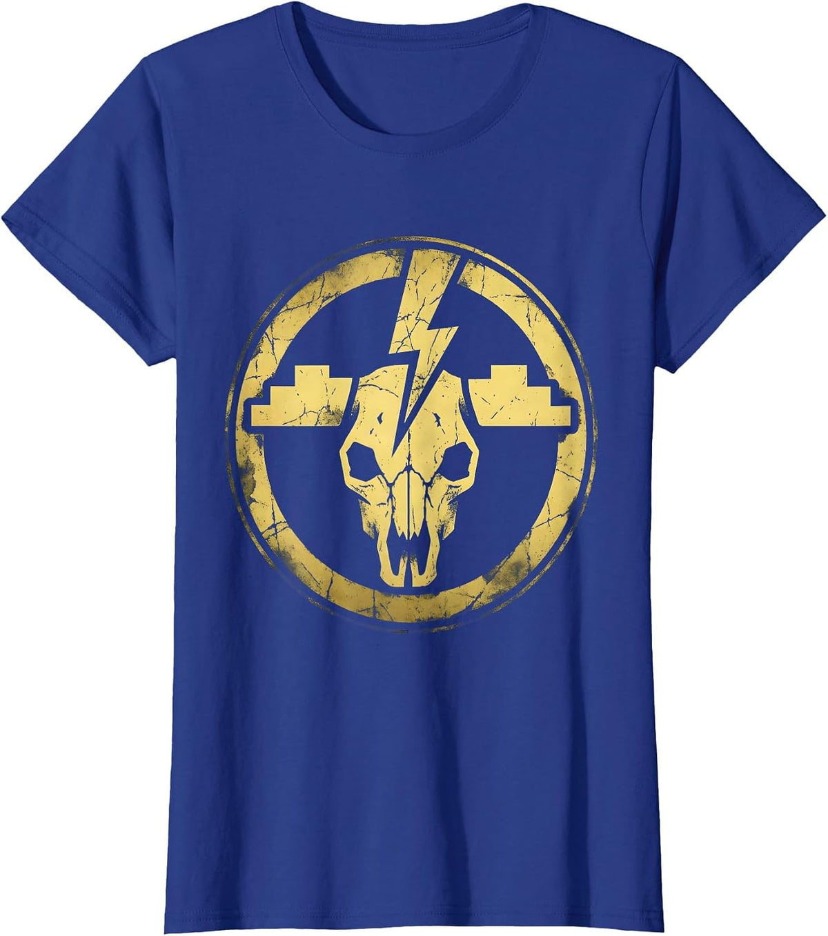 Women's Lightning Storm Over Prairie Flatlands Graphic T-Shirt - Royal Blue