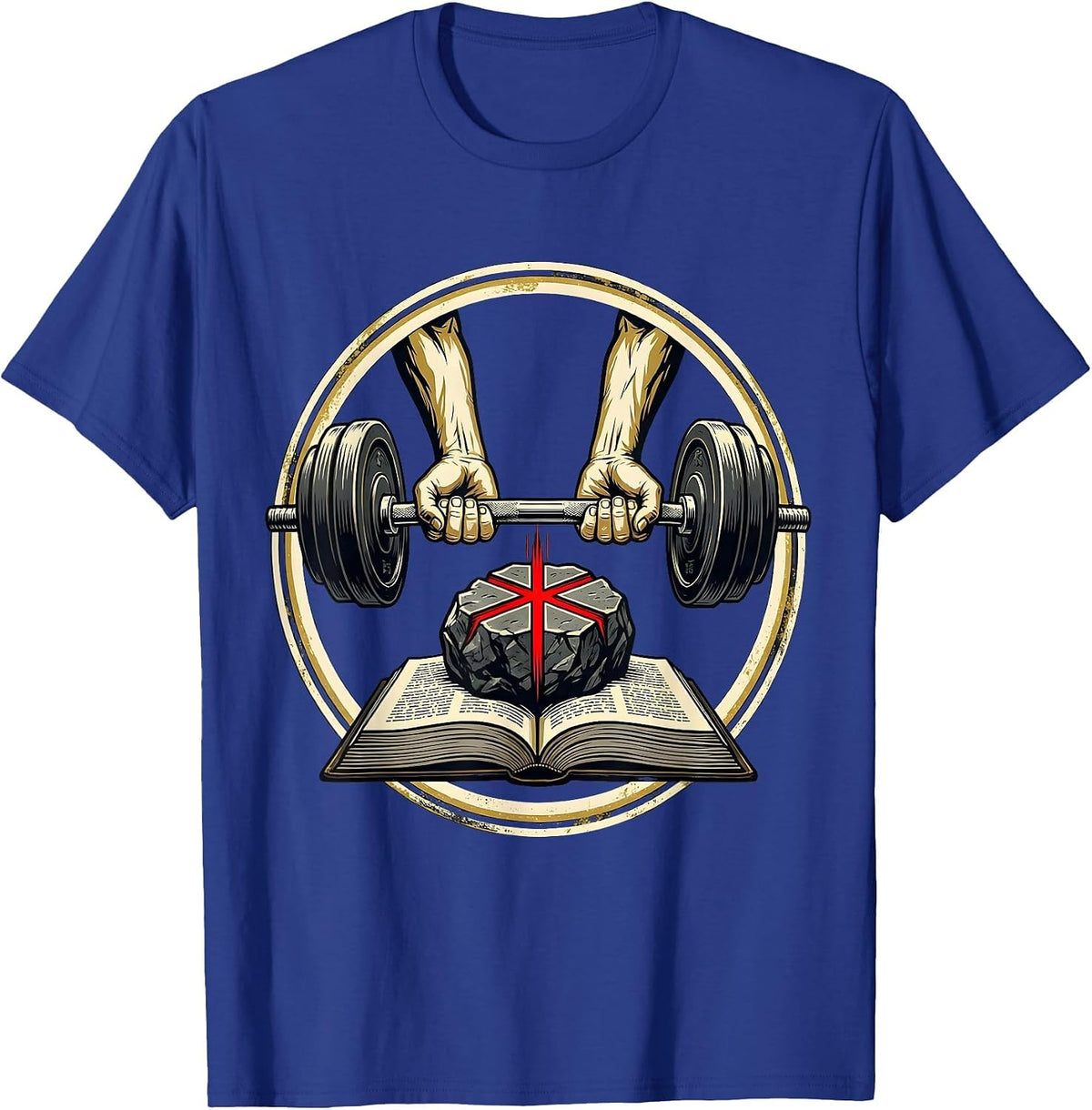 Iron Sharpen's Iron Christian Men Bible Scripture Gym T-Shirt - Royal Blue