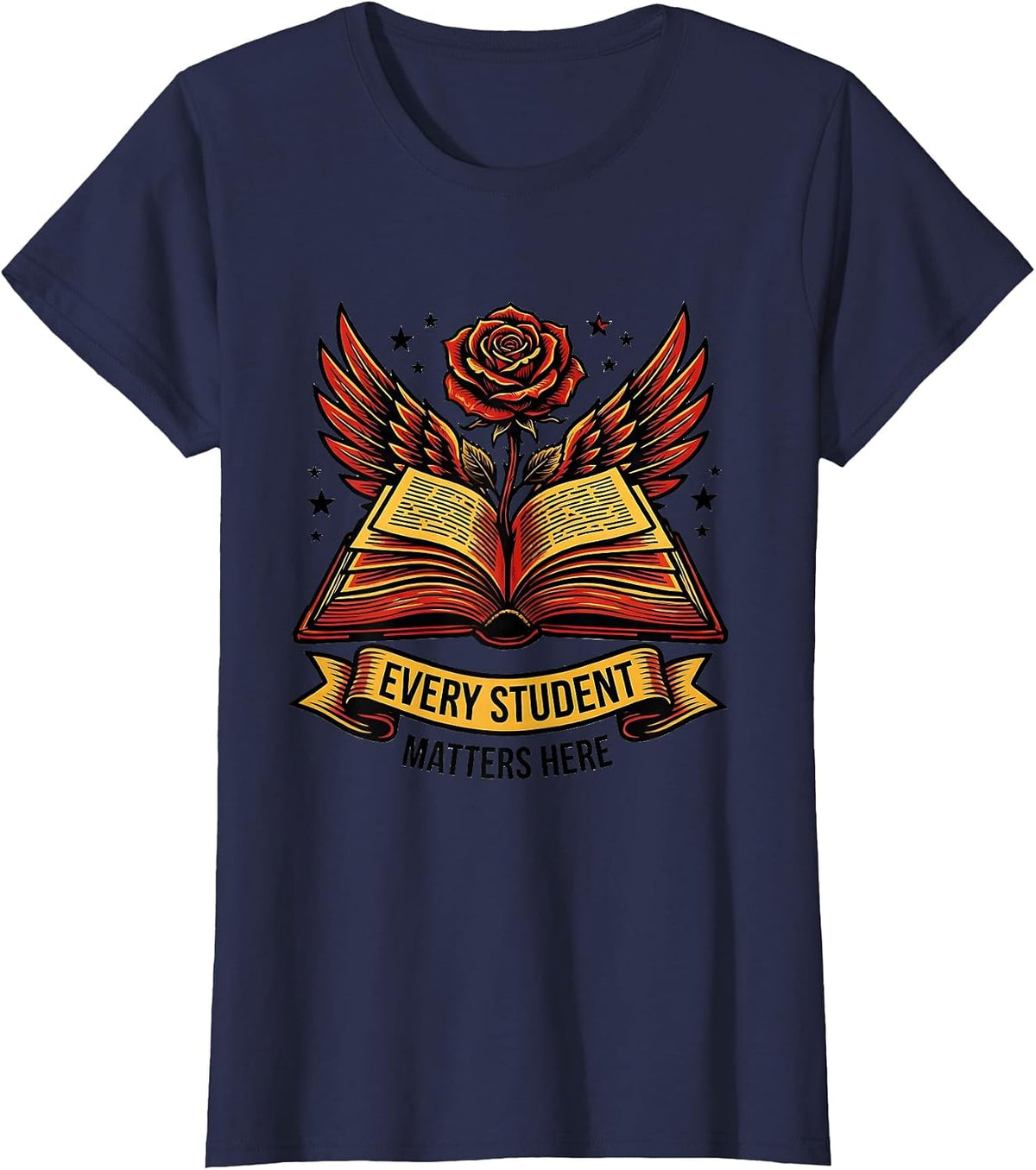 Women's Every Student Matters Here School Counselor Design T-Shirt - Navy Blue