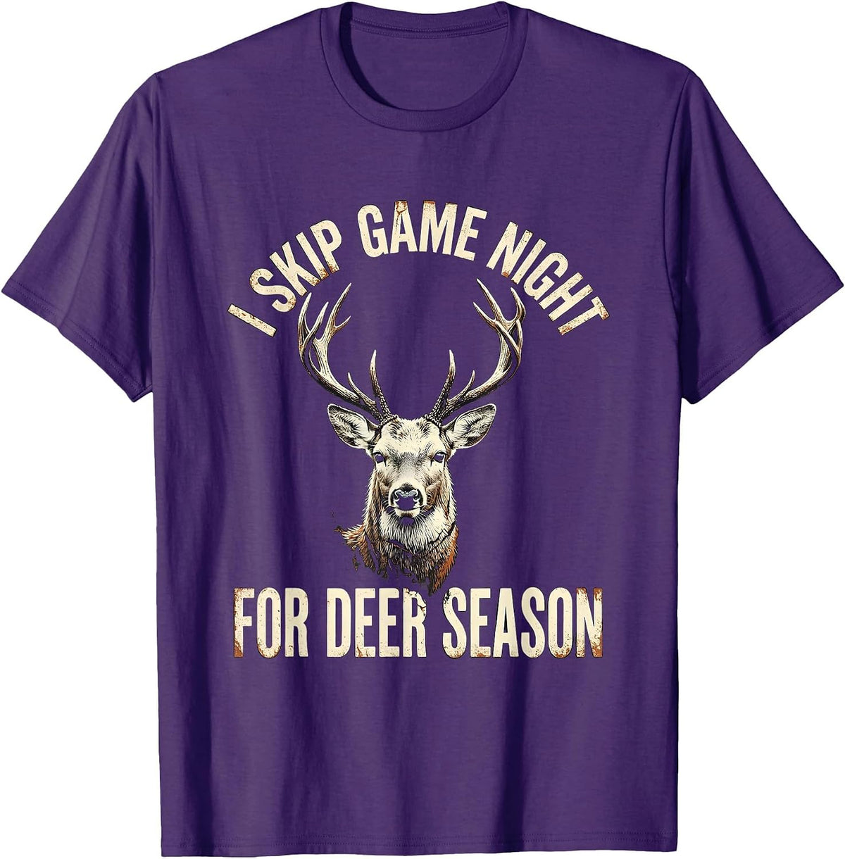 I Skip Game Night For Deer Season Funny Hunting Dad Gift T-Shirt - Purple