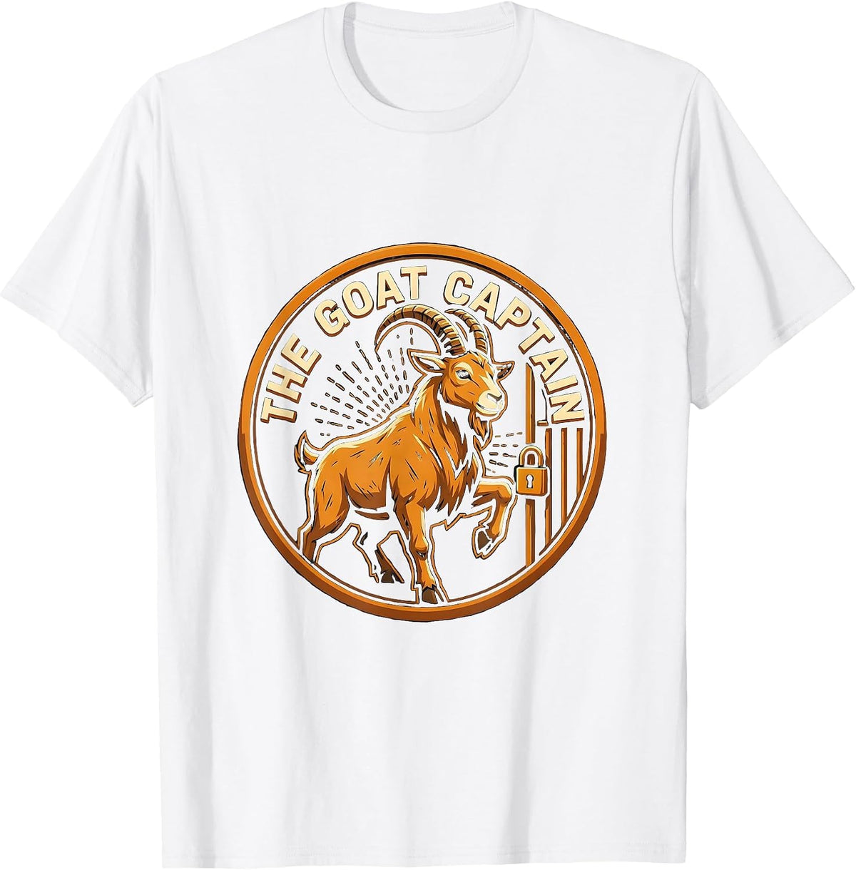 Men's The Goat Captain Funny Goat Owner Farmer Rancher Humor T-Shirt - White