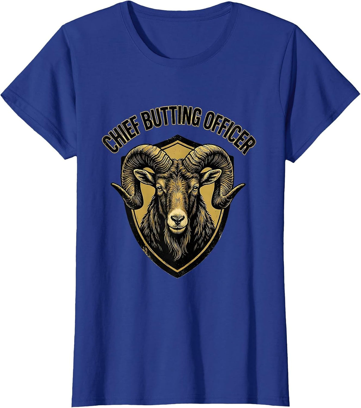 Women's Chief Butting Officer Funny Goat Lover Farmer Gift T-Shirt - Royal Blue