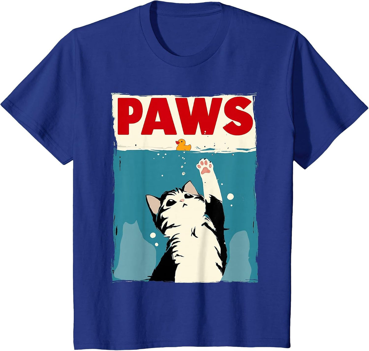 Paws Cat Novelty Graphic Men Kids Women Funny Cat T-Shirt - Royal Blue