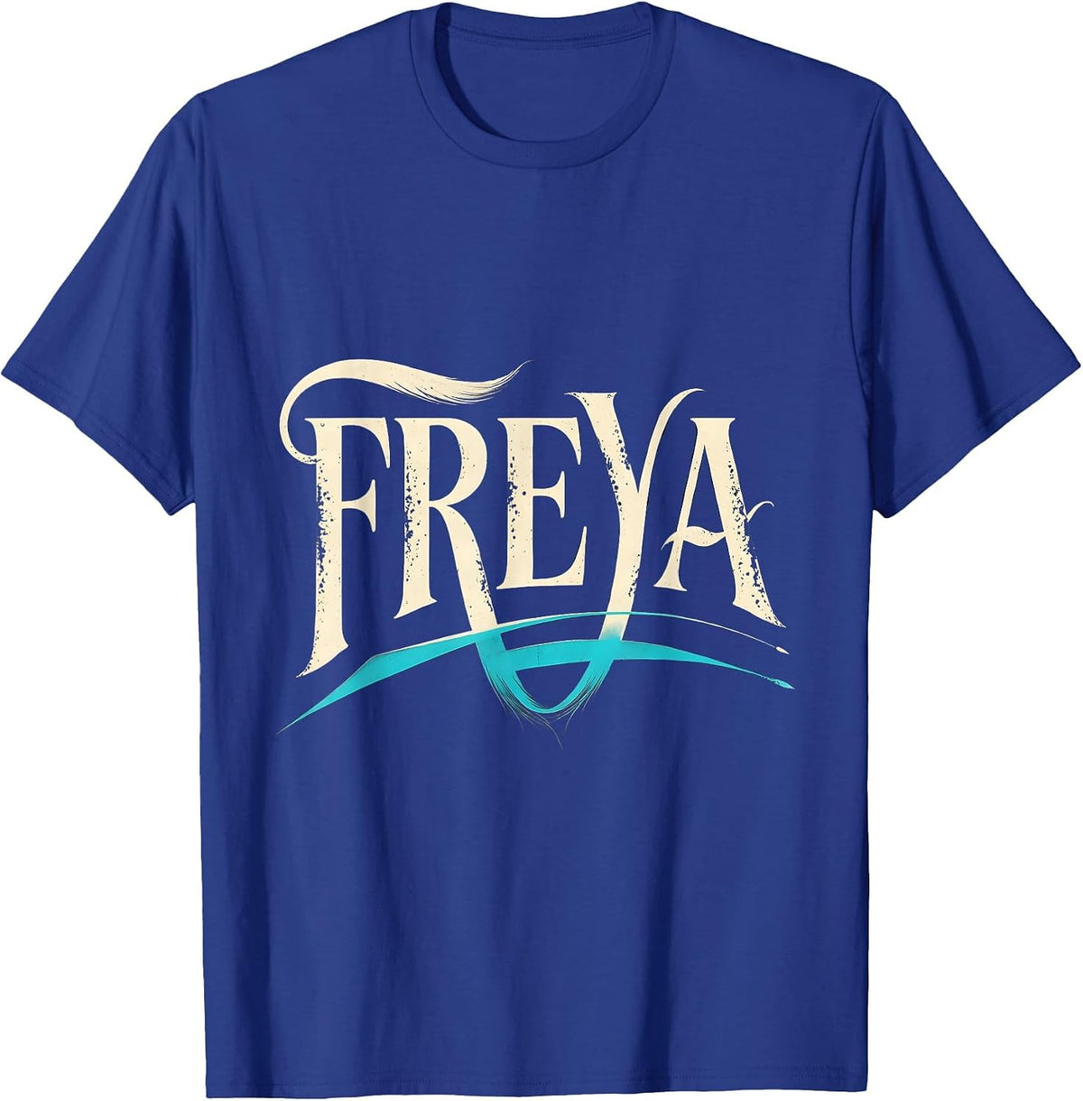 Freya Retro Personalized Name Vintage Western Cowgirl T-Shirt - Royal Blue