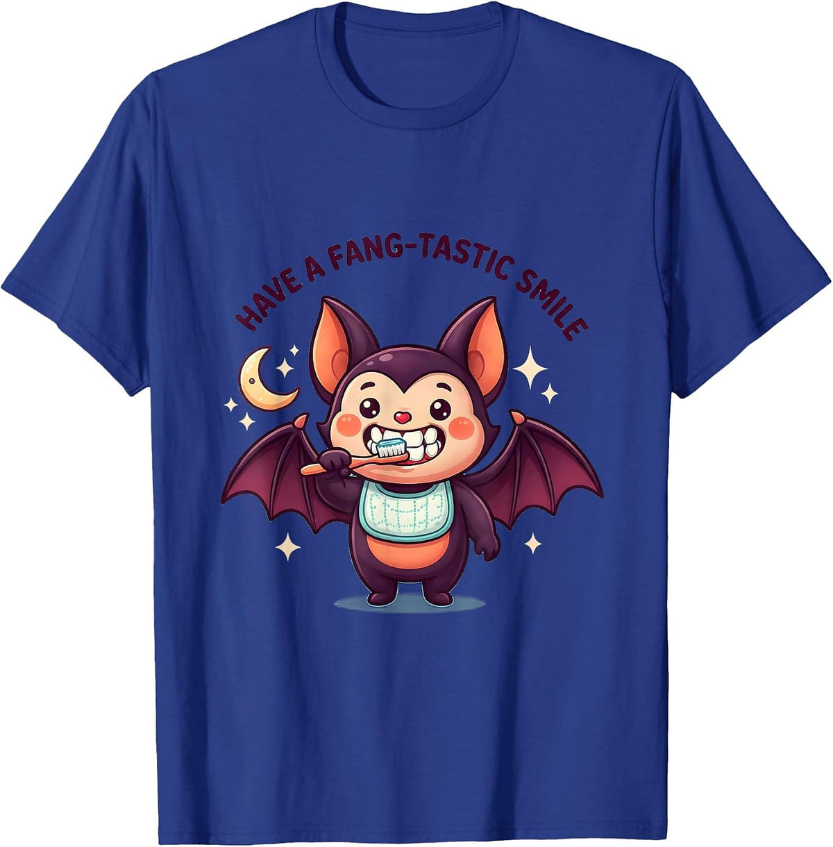 Men's Have A Fang-tastic Smile Cute Kawaii Halloween Dentist T-Shirt - Royal Blue