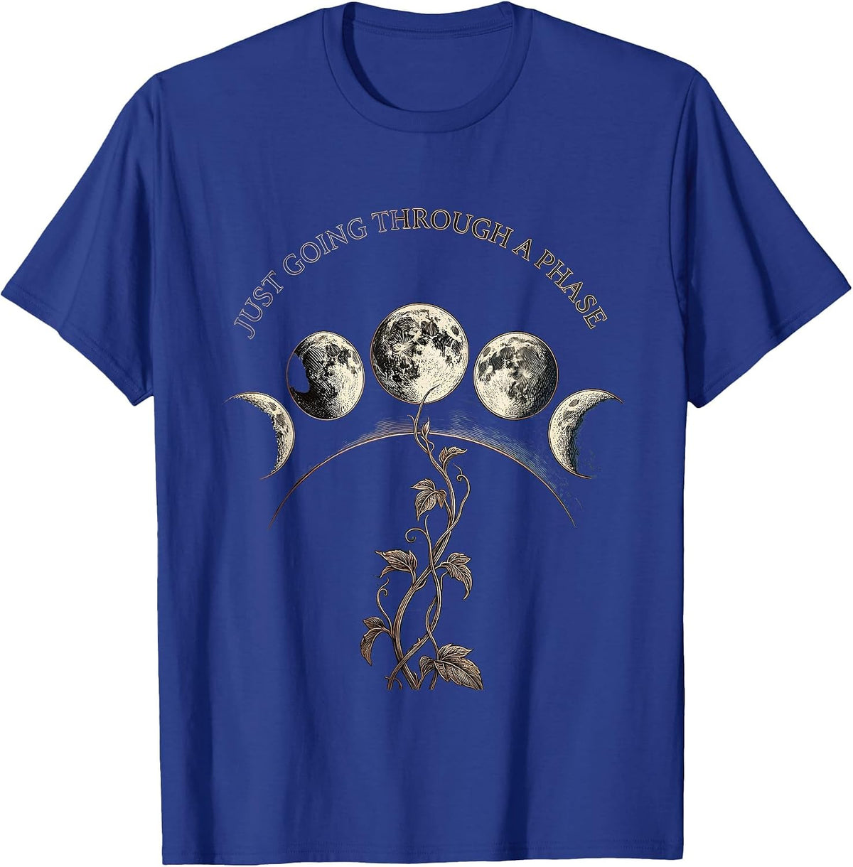 Just Going Through A Phase Mystic Celestial Moon Phases T-Shirt - Royal Blue