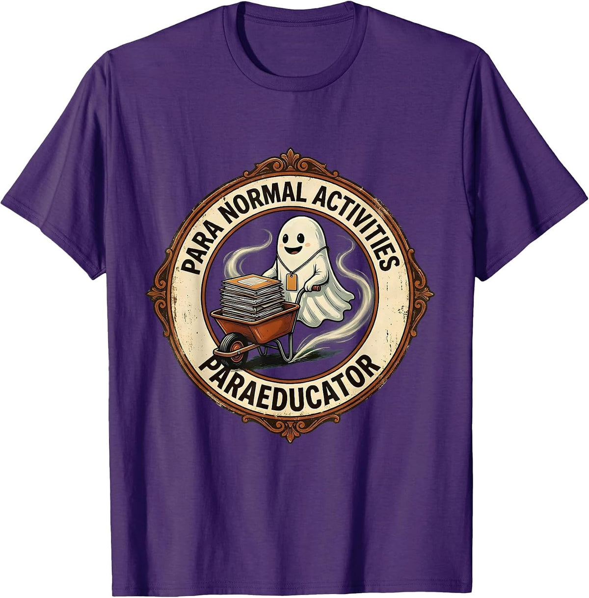 Para Normal Activities Paraeducator Vintage Ghost Halloween T-Shirt - Purple