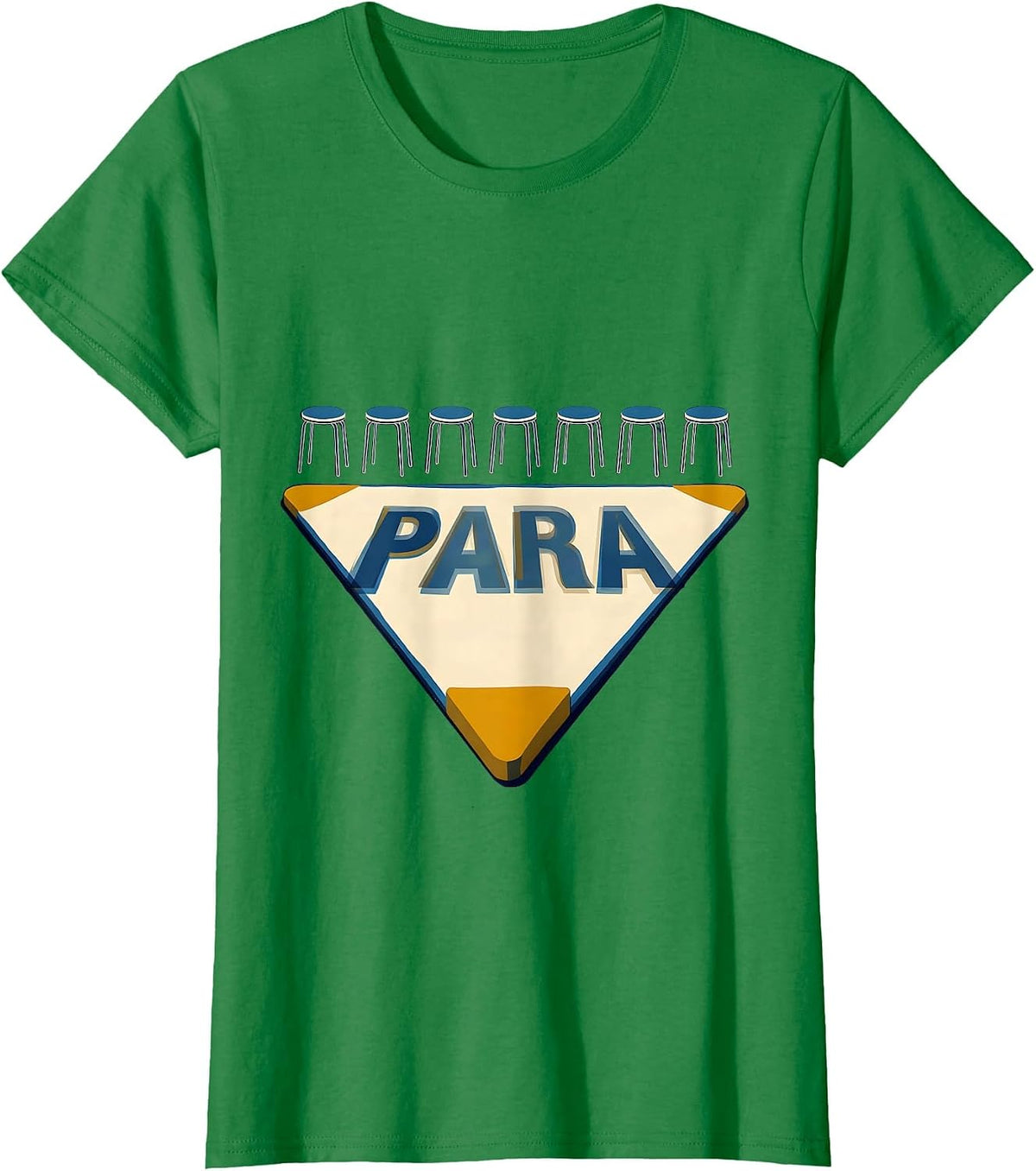 Women's Para Vintage Screenprint Classroom Paraeducator Appreciation T-Shirt - Kelly Green