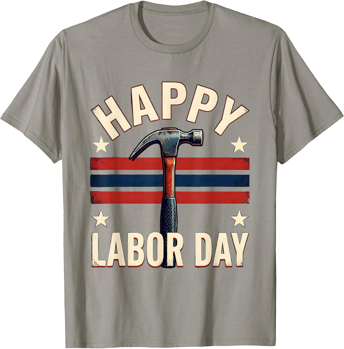 Men's Happy Labor Day Patriotic Union Worker Labor Day Holiday T-Shirt - Slate Grey