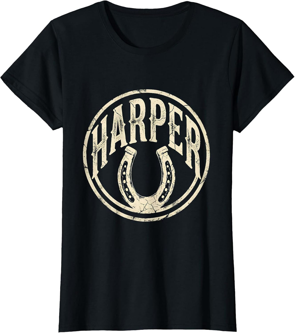 HARPER Boho Western Monochrome Vintage Last Name Gift T-Shirt - Black