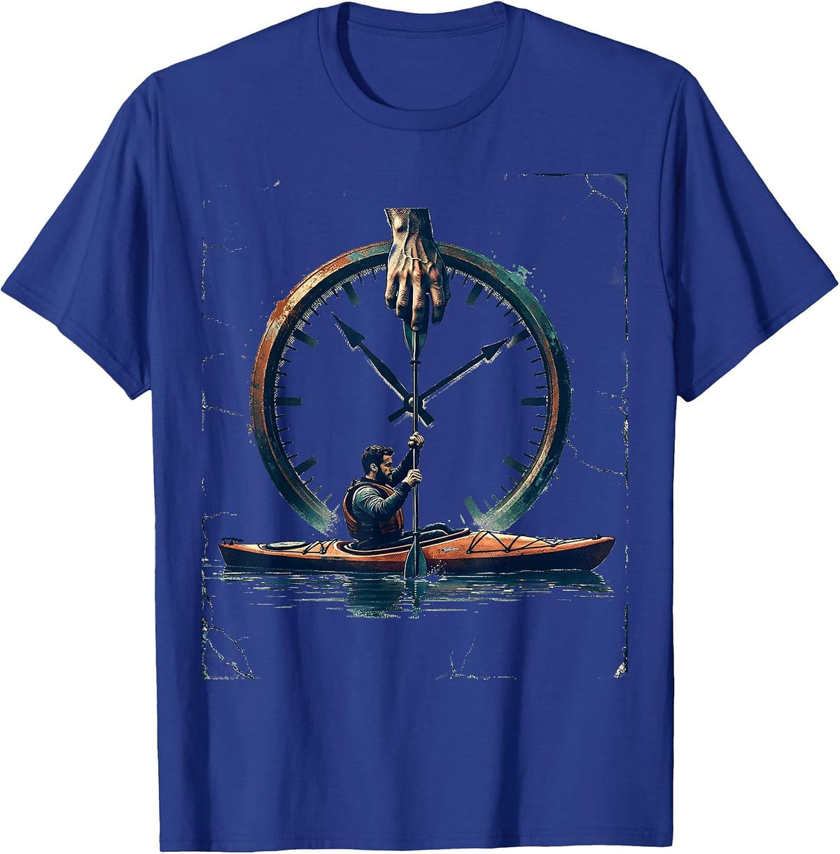Kayak Paddler Distressed Kayak Lover Humor T-Shirt - Royal Blue