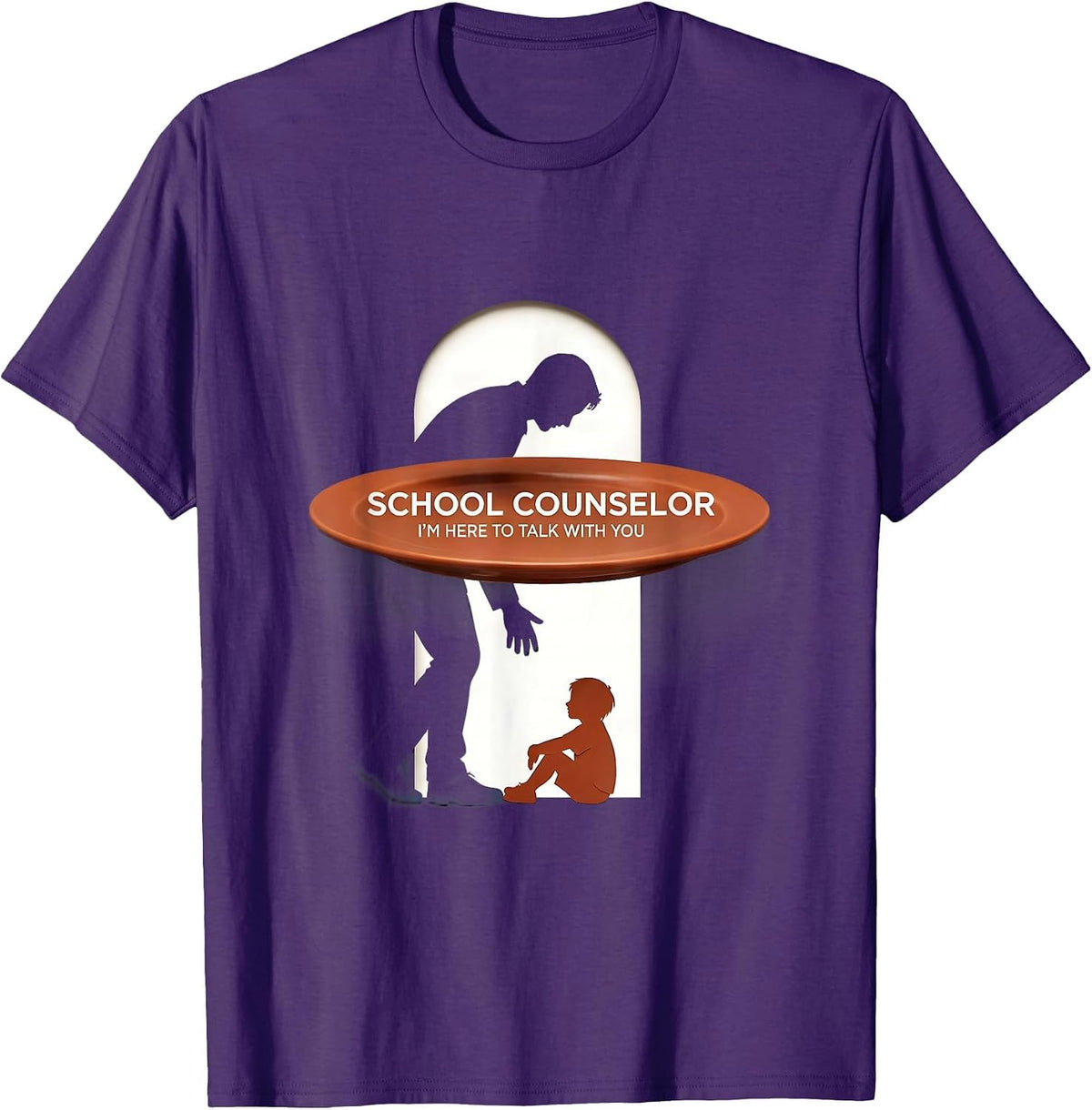 Men's School Counselor I'm Here To Talk With You Support T-Shirt - Purple
