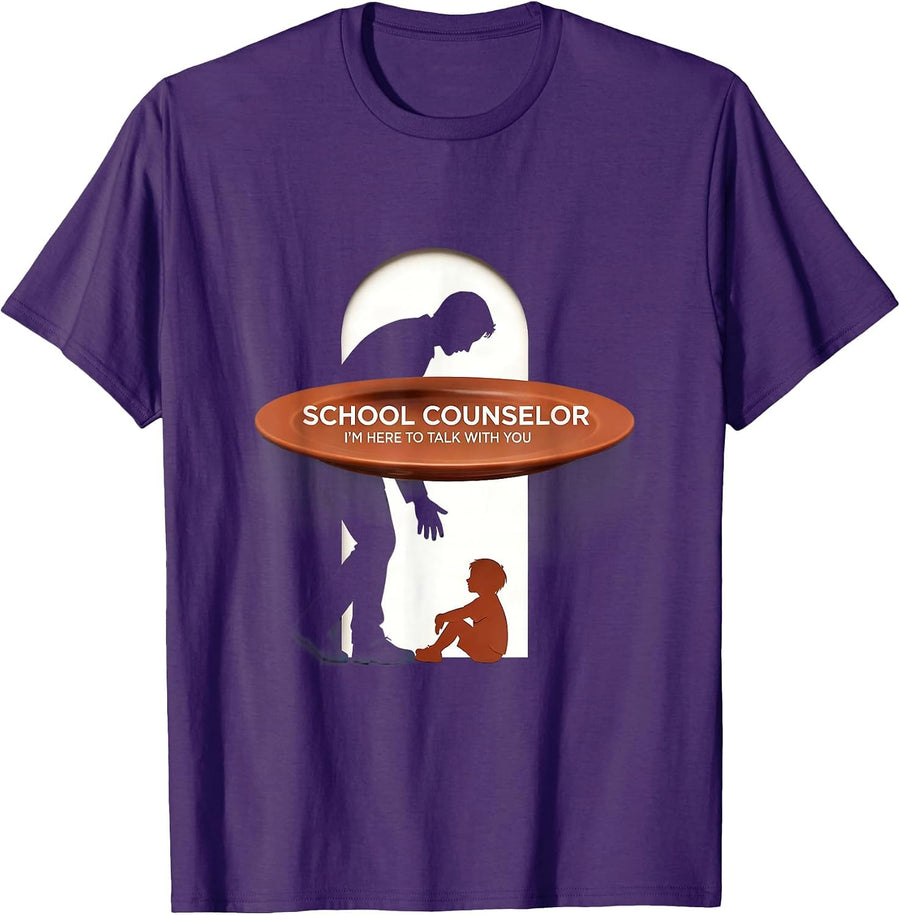 Men's School Counselor I'm Here To Talk With You Support T-Shirt - Purple