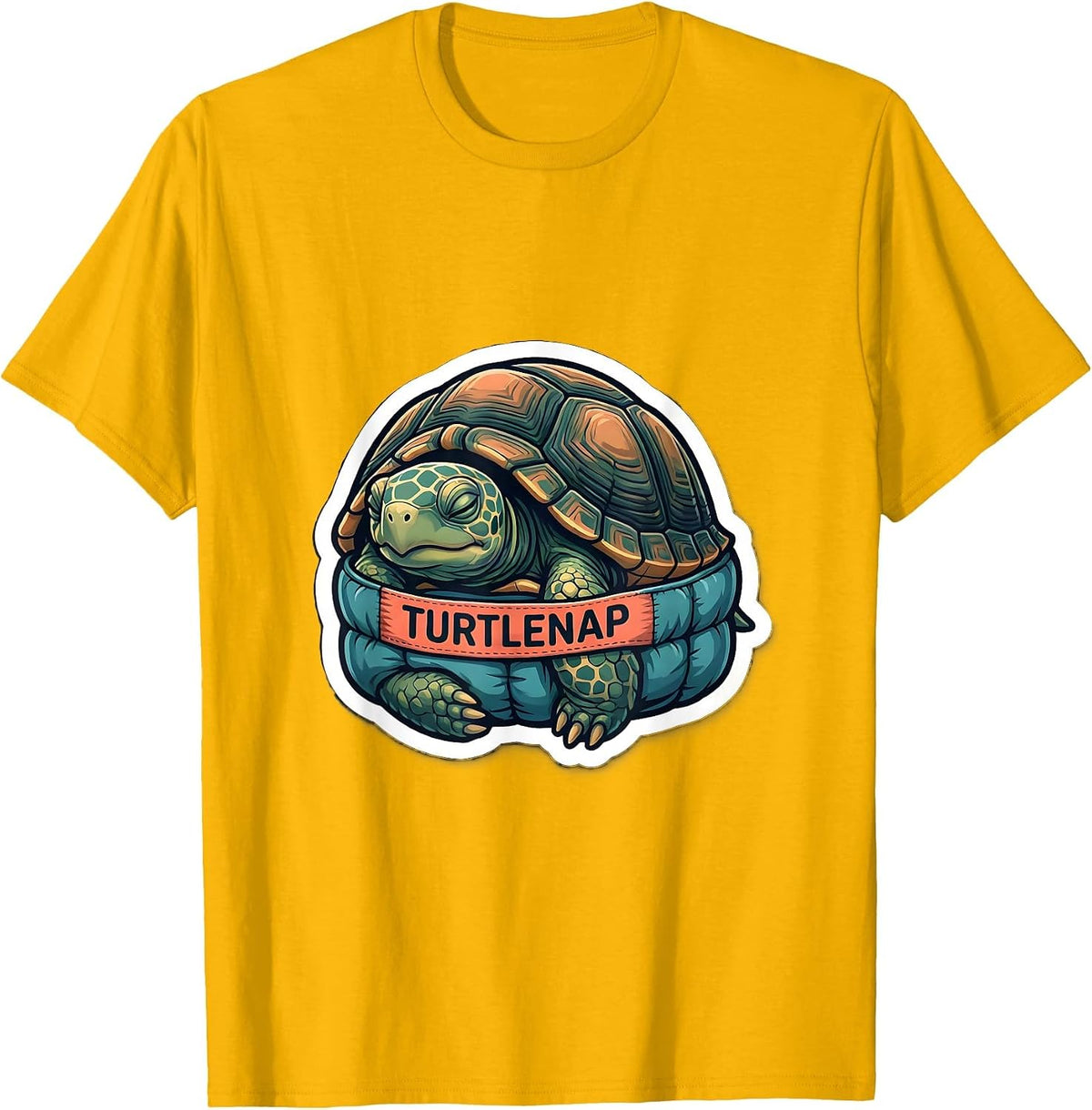 Turtlenap Official Sleepshirt Sleeping Turtle Pajama Animal T-Shirt - Golden Yellow