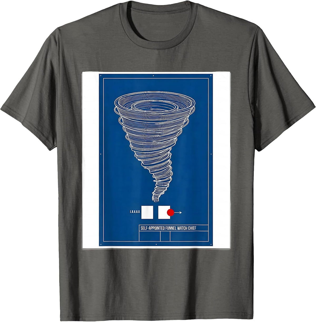 Self-Appointed Funnel Watch Chief Technical Blueprint Storm T-Shirt - Asphalt Grey