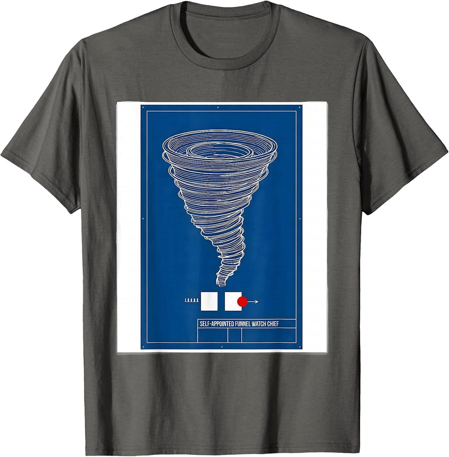 Self-Appointed Funnel Watch Chief Technical Blueprint Storm T-Shirt - Asphalt Grey