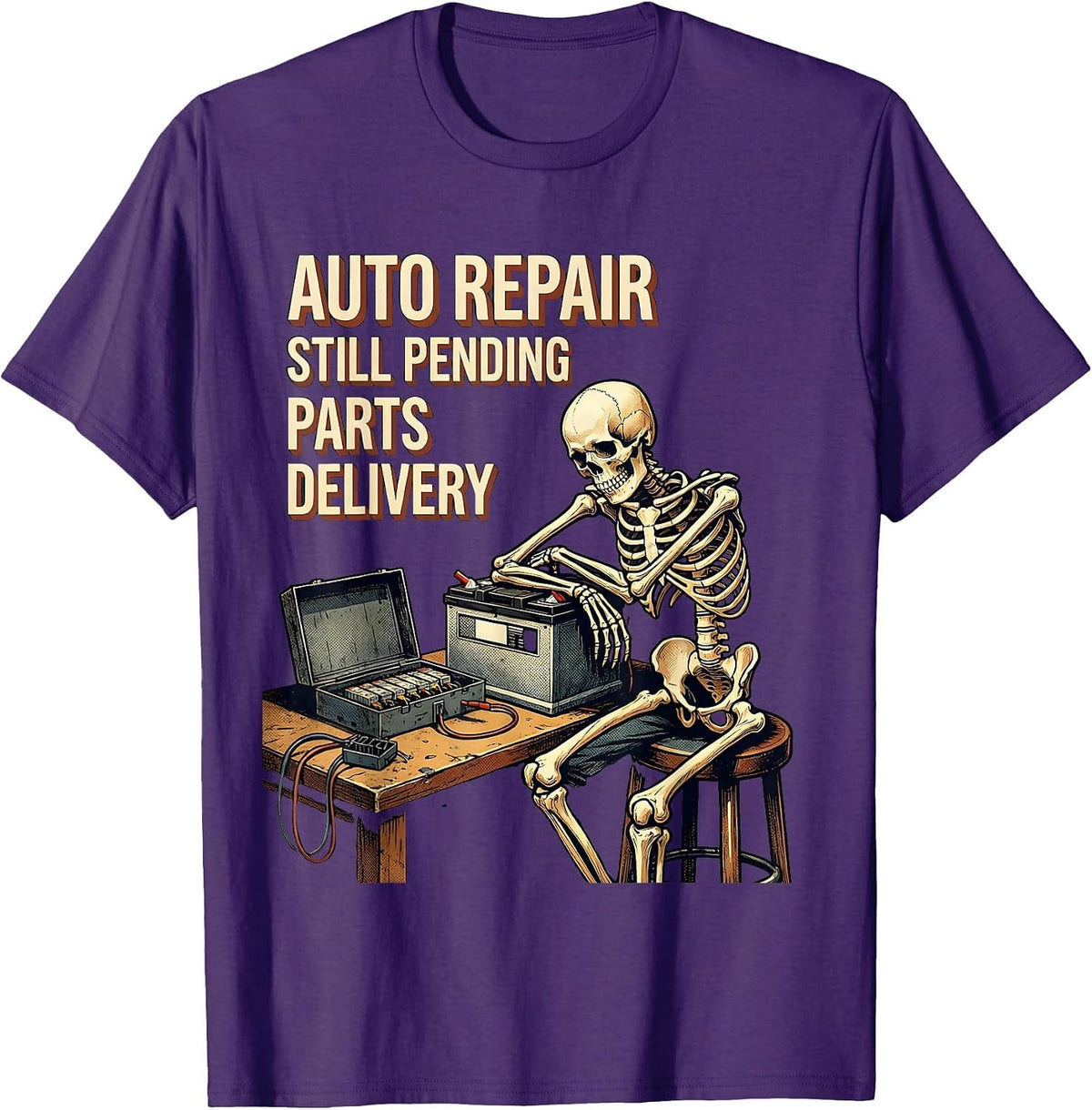 Men's Auto Repair Still Pending Parts Delivery Funny Mechanic T-Shirt - Purple