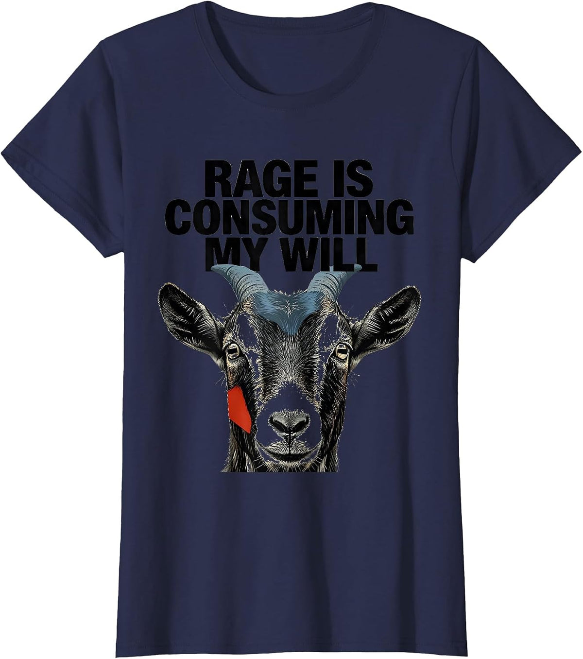 Women's Rage Is Consuming My Will Funny Cat Meme Humor T-Shirt - Navy Blue
