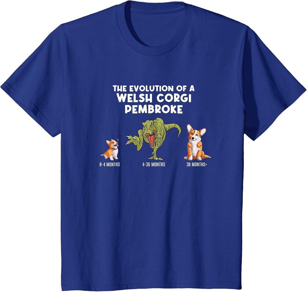 The Evolution of A Welsh Corgi Pembroke Funny Corgi T-Shirt - Royal Blue