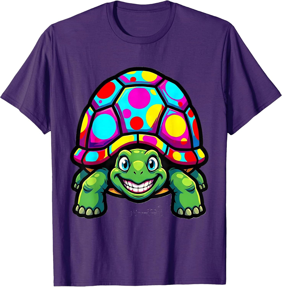 Men's Kids Polka Dot Turtle Colorful Circle Shell Design T-Shirt - Purple