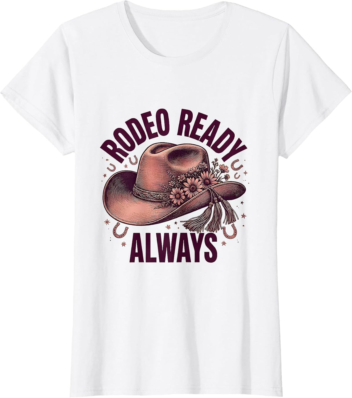 Rodeo Ready Always Cowgirl Girls Design T-Shirt - White