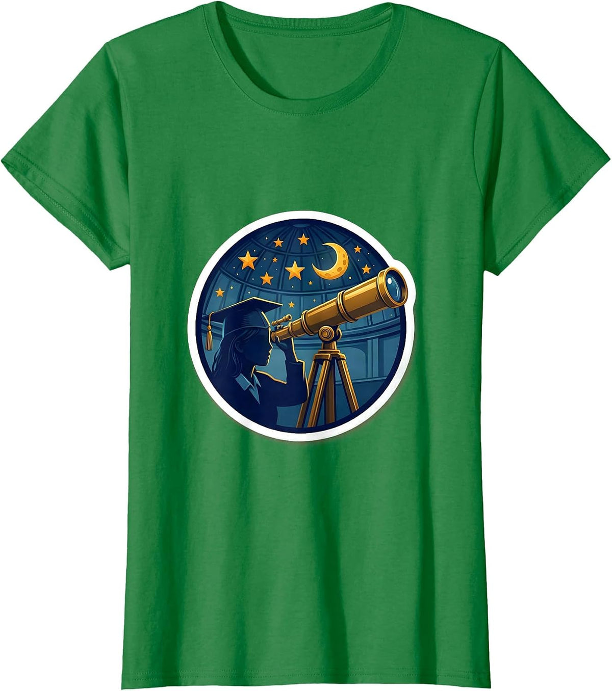 Teacher Stargazer Telescope Classroom Night Sky T-Shirt - Kelly Green