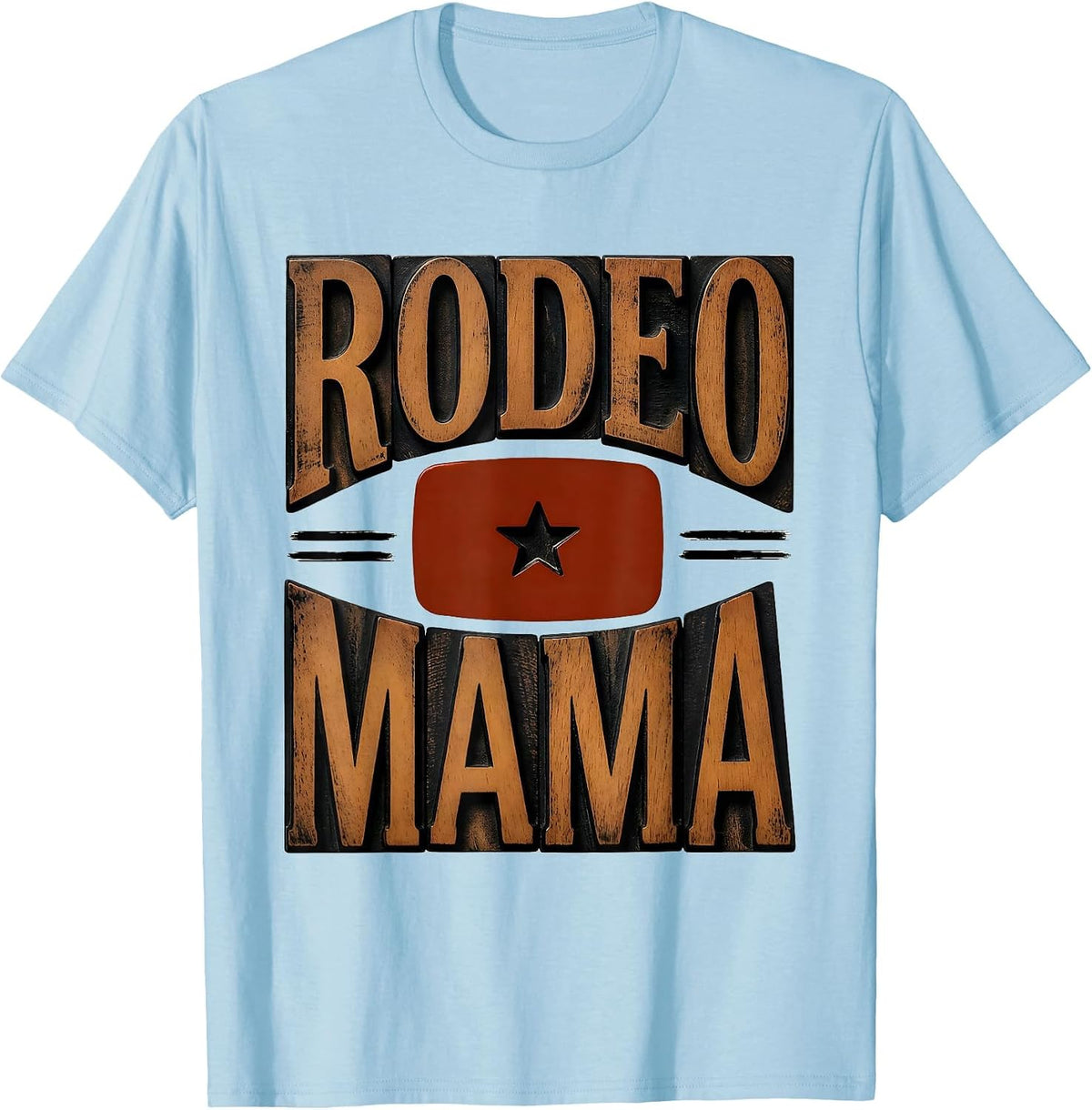 Men's Rodeo Mama Cute Cowgirl Birthday Party Family Matching T-Shirt - Baby Blue