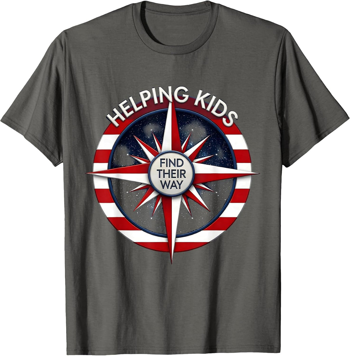 Helping Kids Find Their Way School Counselor T-Shirt - Asphalt Grey