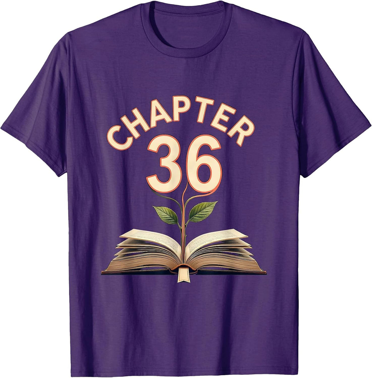 Chapter 36 Birthday Bookworm Milestone Age Book Lover T-Shirt - Purple