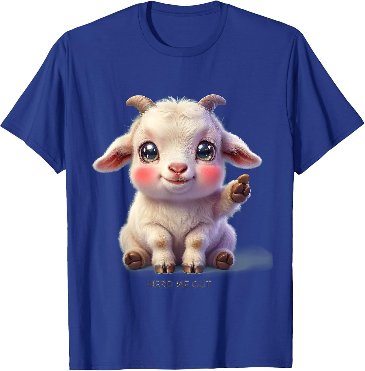 Herd Me Out Funny Goat Design T-Shirt - Royal Blue
