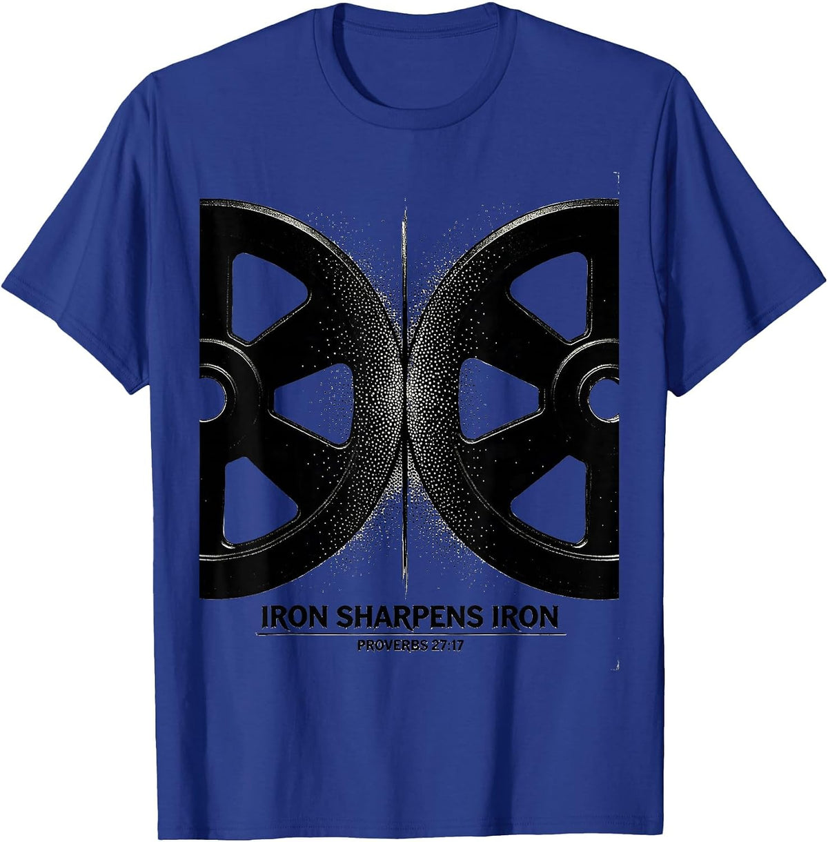 Iron Sharpens Iron Proverbs 27:17 Christian Men Gym Workout T-Shirt - Royal Blue