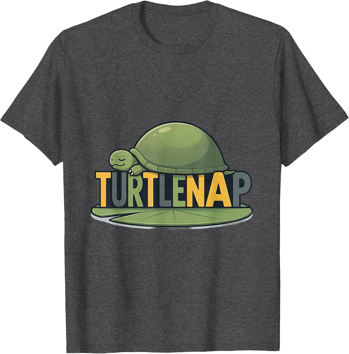 Men's Turtlenap Official Sleepshirt Cute Sleeping Turtle Animal T-Shirt - Dark Heather Grey