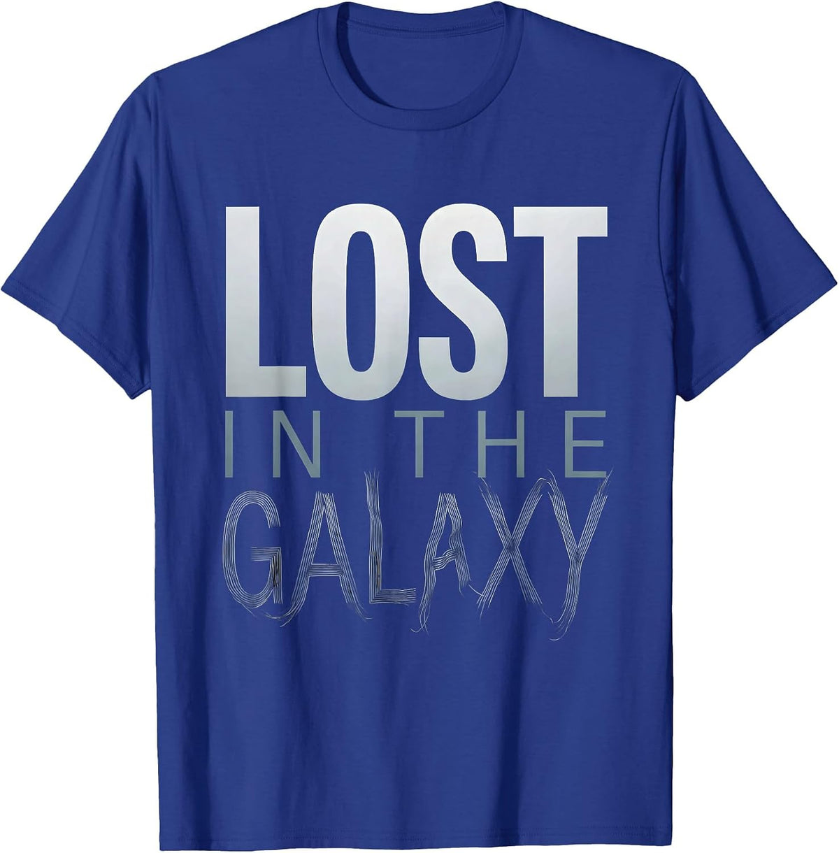 Lost in the Galaxy Cosmic Space Design T-Shirt - Royal Blue