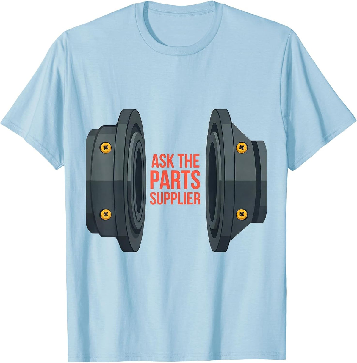 Men's Ask The Parts Supplier Funny Mechanic Skeleton Auto Repair T-Shirt - Baby Blue