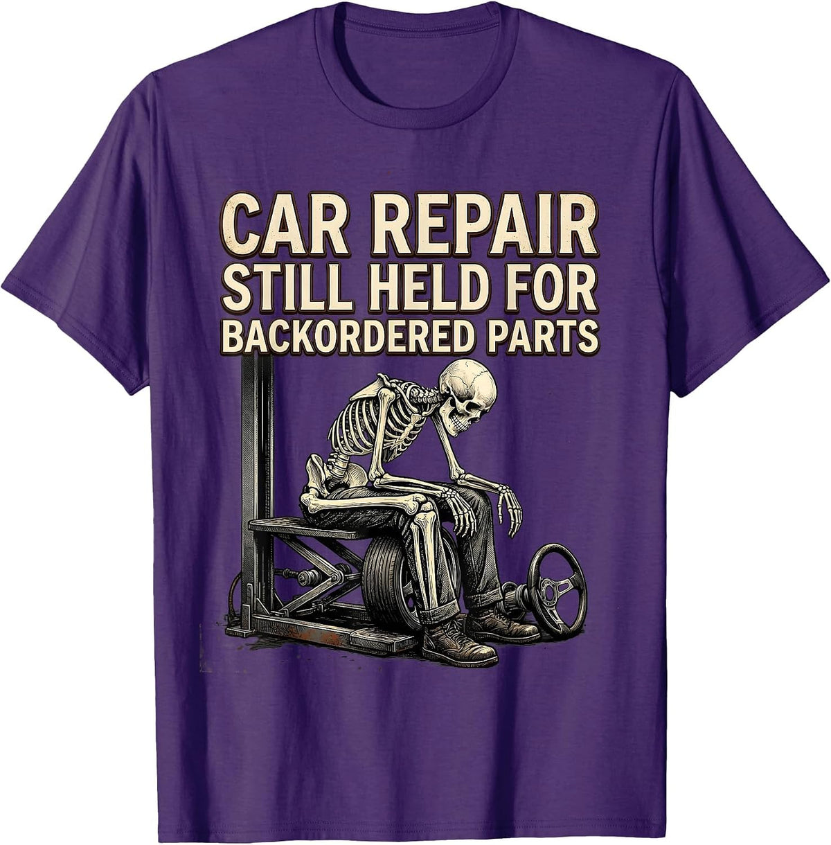 Men's Car Repair Still Held For Backordered Parts Funny Mechanic T-Shirt - Purple