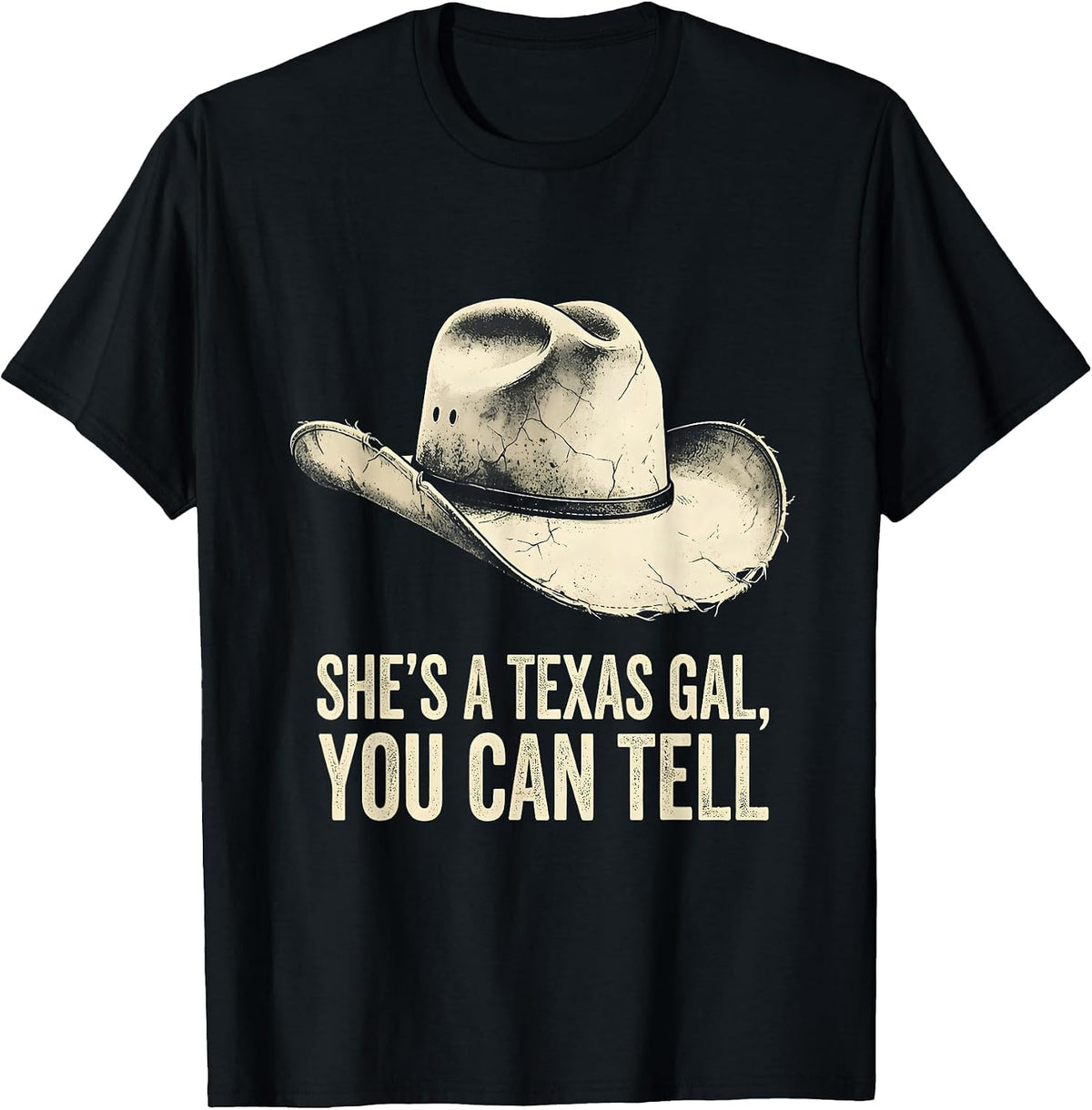Men's She's A Texas Gal, You Can Tell Boho Western Cowgirl Pride T-Shirt - Black