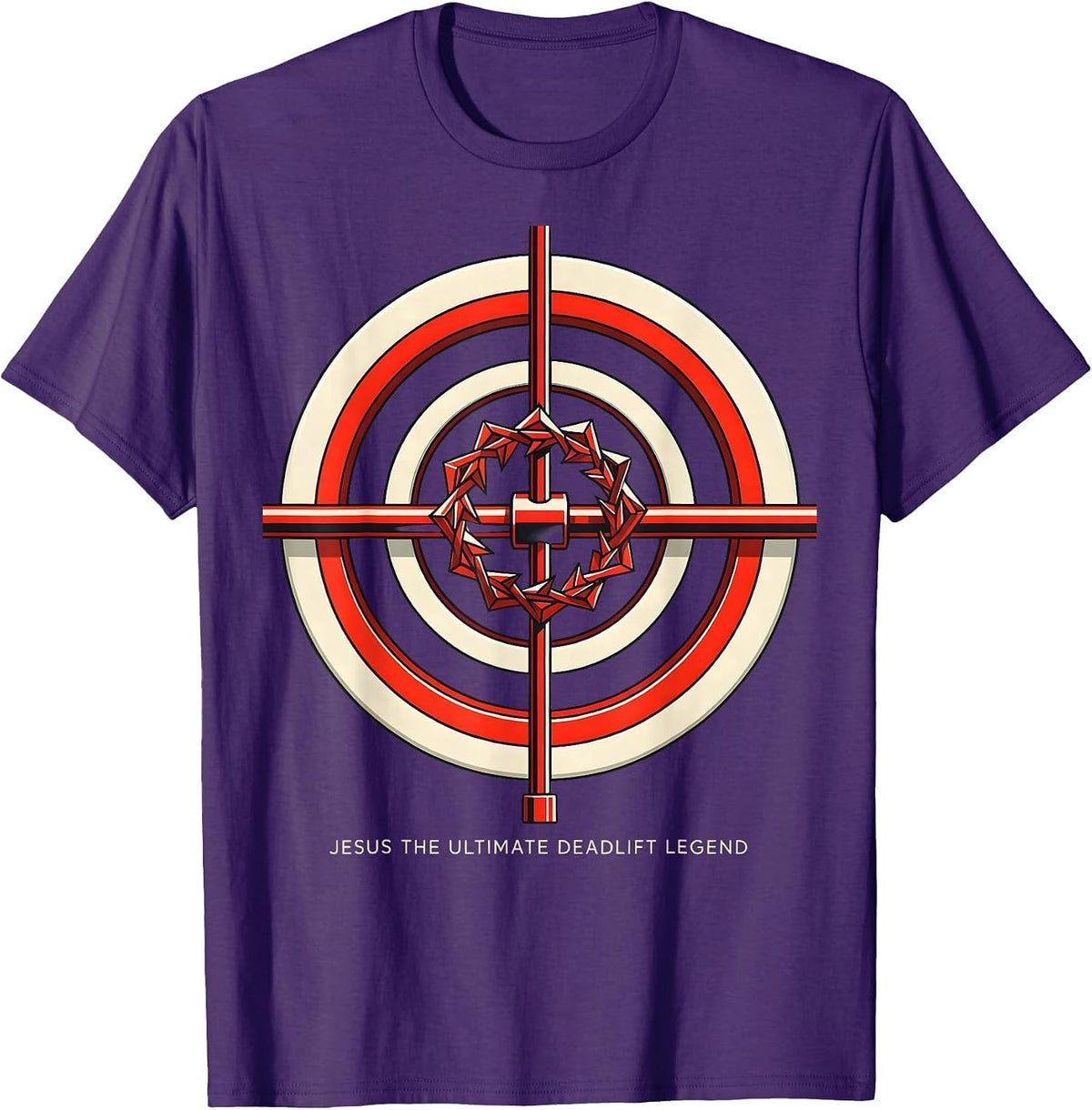 Men's Jesus The Ultimate Deadlift Legend Geometric Christian Gym T-Shirt - Purple