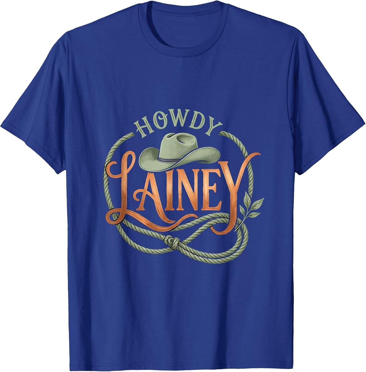 Men's Howdy Lainey Boho Typography Western Cowgirl Gift for Lainey T-Shirt - Royal Blue