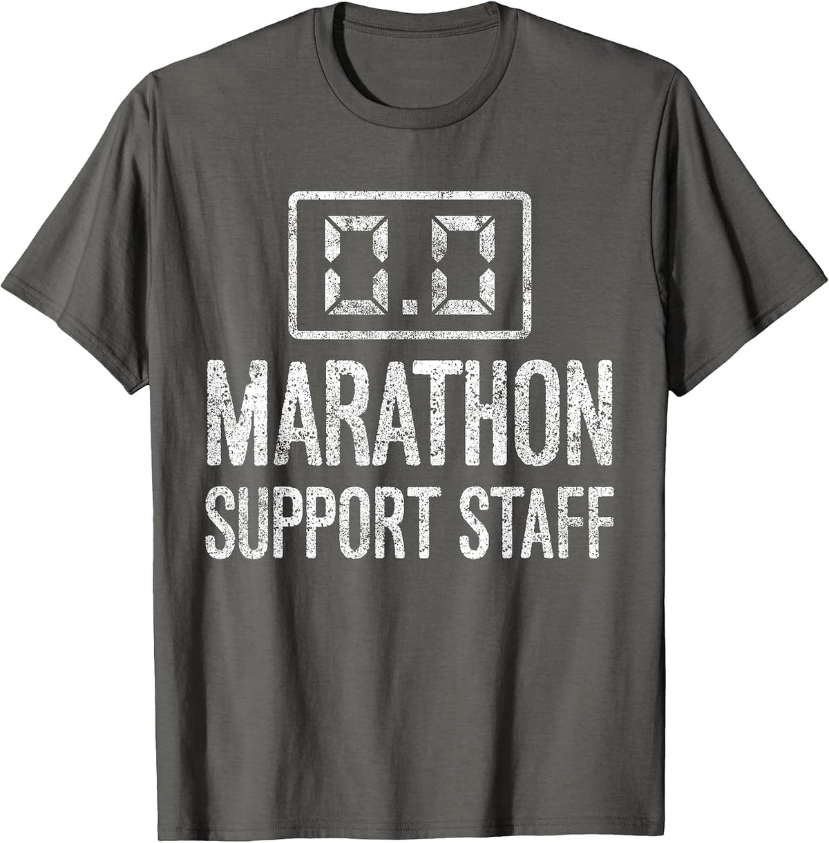 0.0 Marathon Support Crew Running Marathon Runner T-Shirt - Asphalt Grey