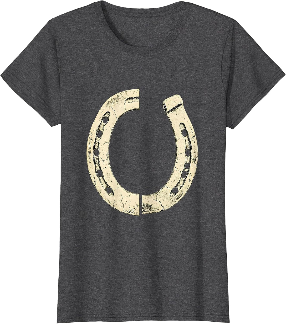 Women's Western Horseshoe Boho Western Best Friends Road Trip T-Shirt - Dark Heather Grey