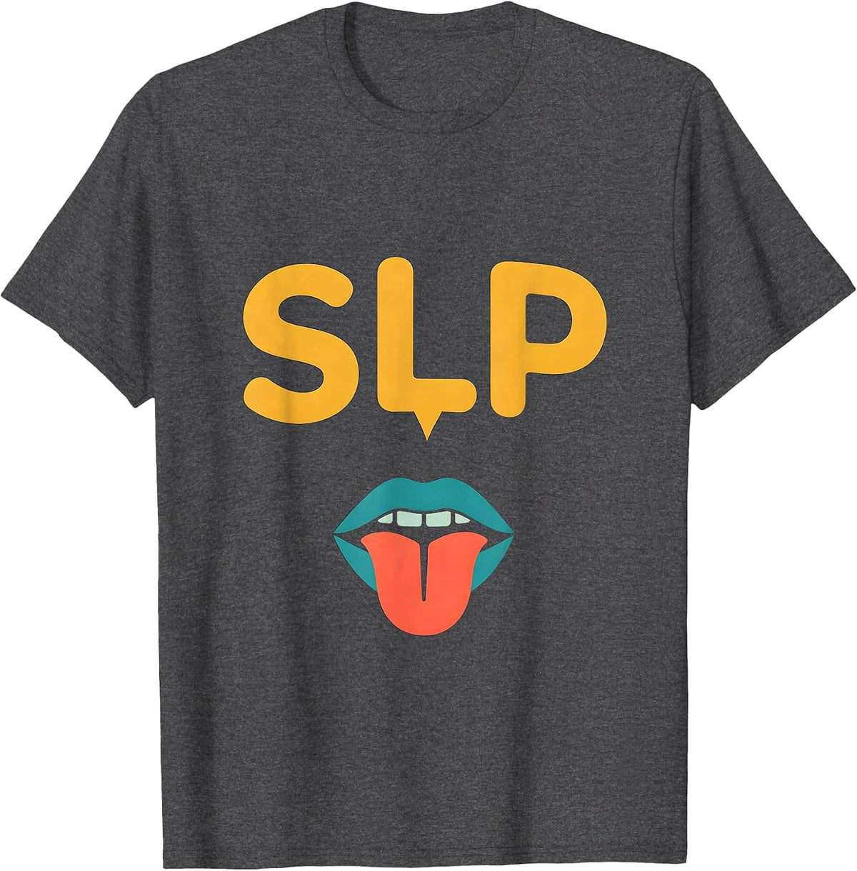 Men's SLP Retro Cute Speech-Language Pathologist Professional T-Shirt - Dark Heather Grey