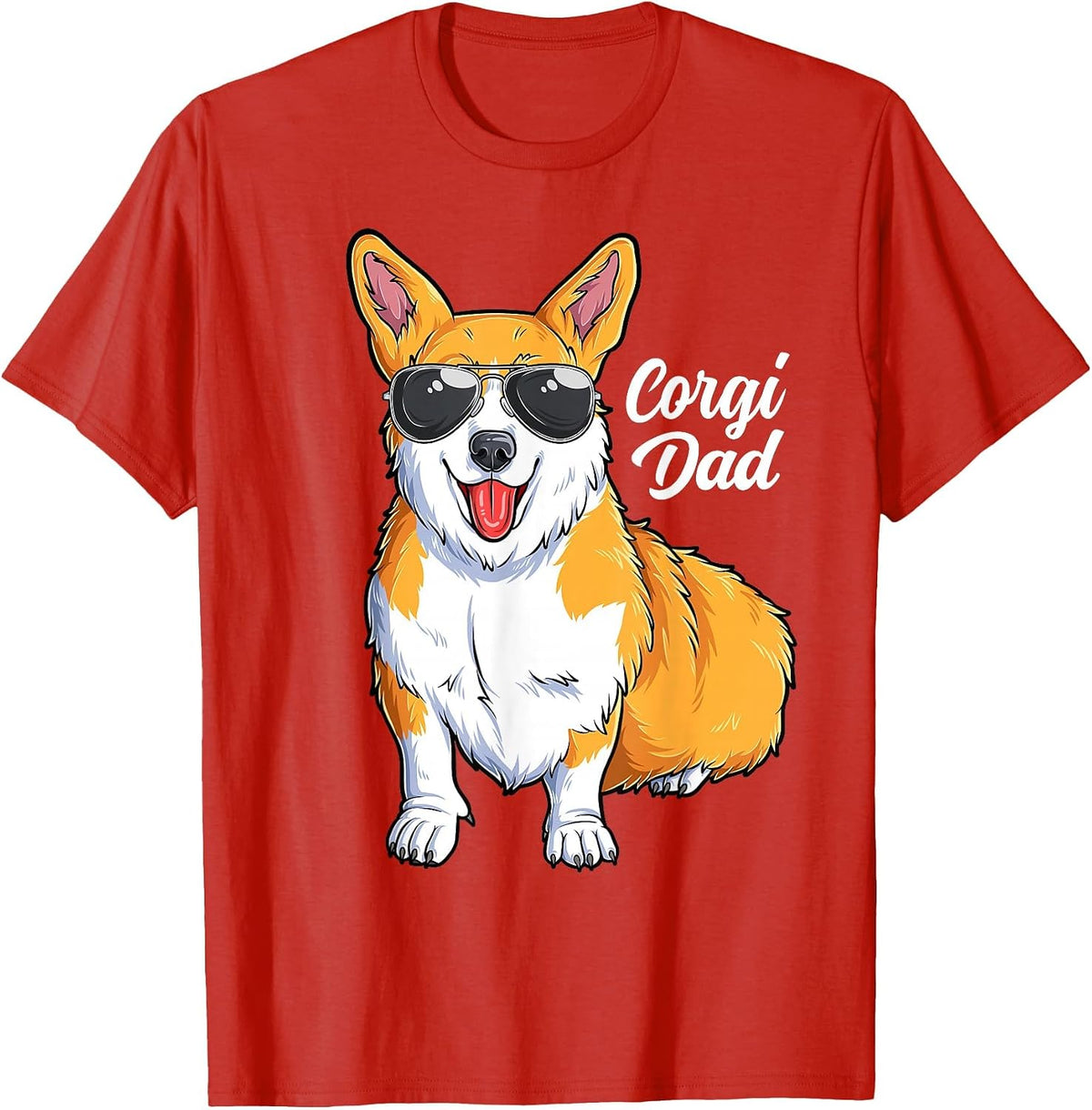 Corgi Dad Funny Pembroke Welsh Corgi Dog Lover Father T-Shirt - Red